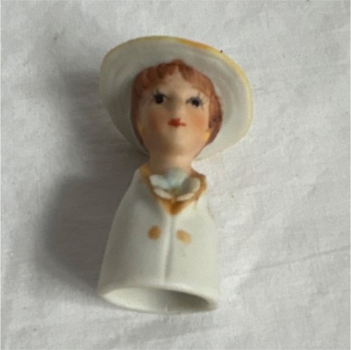 Porcelain sewing thimble lady - sewing,